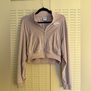 Nike Air Cropped Zip Jacket Blush Pink | Embroidered Logo | Small